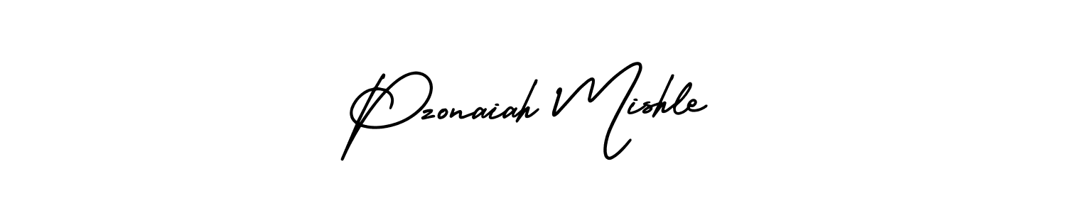 Pzonaiah Mishle stylish signature style. Best Handwritten Sign (AmerikaSignatureDemo-Regular) for my name. Handwritten Signature Collection Ideas for my name Pzonaiah Mishle. Pzonaiah Mishle signature style 3 images and pictures png