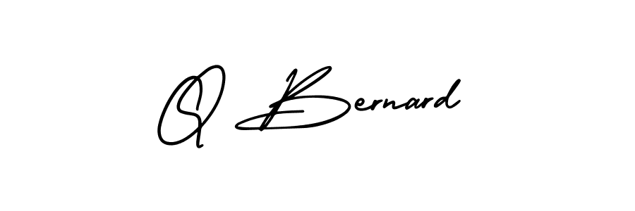 How to make Q Bernard name signature. Use AmerikaSignatureDemo-Regular style for creating short signs online. This is the latest handwritten sign. Q Bernard signature style 3 images and pictures png