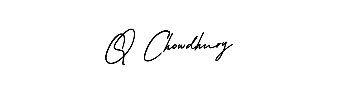 Also You can easily find your signature by using the search form. We will create Q Chowdhury name handwritten signature images for you free of cost using AmerikaSignatureDemo-Regular sign style. Q Chowdhury signature style 3 images and pictures png