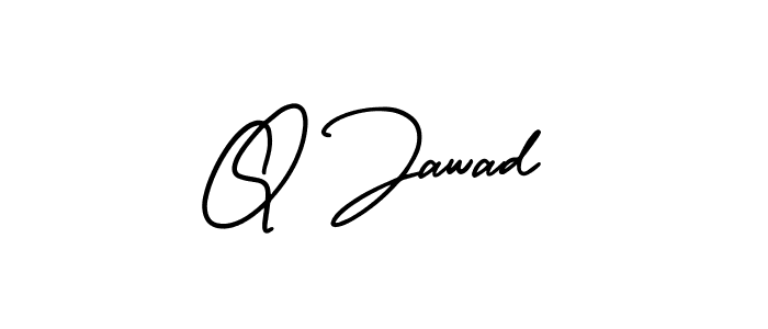 How to Draw Q Jawad signature style? AmerikaSignatureDemo-Regular is a latest design signature styles for name Q Jawad. Q Jawad signature style 3 images and pictures png