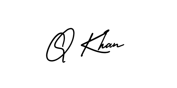 Similarly AmerikaSignatureDemo-Regular is the best handwritten signature design. Signature creator online .You can use it as an online autograph creator for name Q Khan. Q Khan signature style 3 images and pictures png
