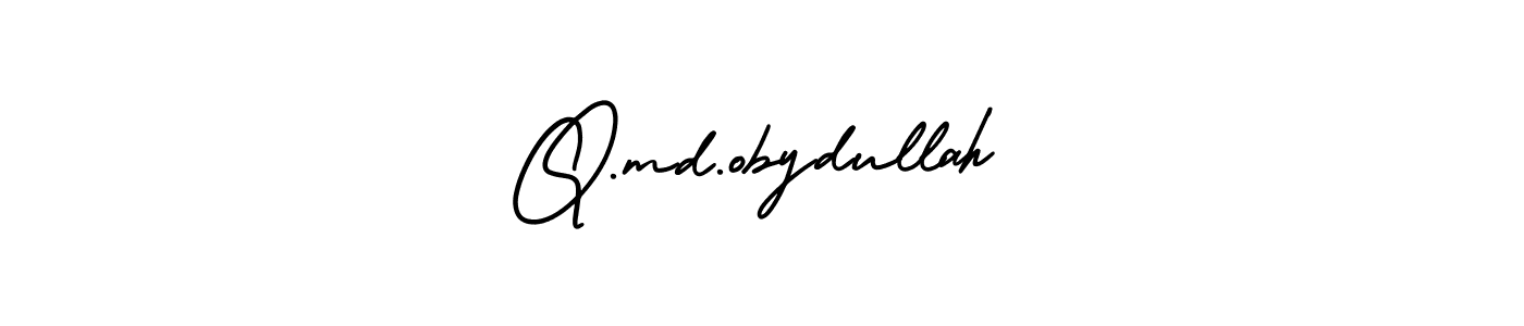 Q.md.obydullah stylish signature style. Best Handwritten Sign (AmerikaSignatureDemo-Regular) for my name. Handwritten Signature Collection Ideas for my name Q.md.obydullah. Q.md.obydullah signature style 3 images and pictures png