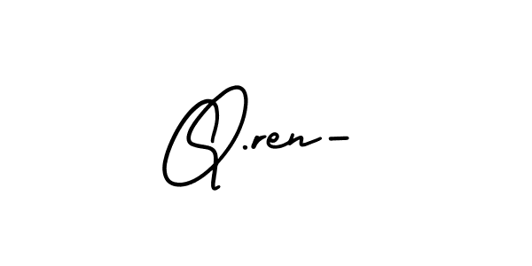 It looks lik you need a new signature style for name Q.ren-. Design unique handwritten (AmerikaSignatureDemo-Regular) signature with our free signature maker in just a few clicks. Q.ren- signature style 3 images and pictures png
