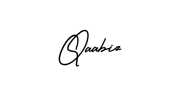 Use a signature maker to create a handwritten signature online. With this signature software, you can design (AmerikaSignatureDemo-Regular) your own signature for name Qaabiz. Qaabiz signature style 3 images and pictures png