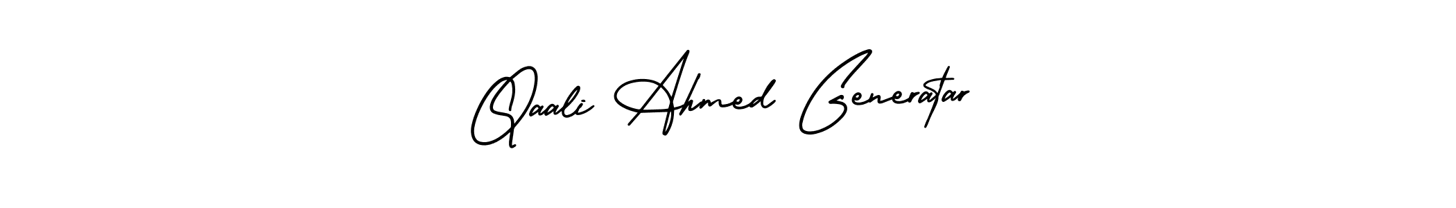 It looks lik you need a new signature style for name Qaali Ahmed Generatar. Design unique handwritten (AmerikaSignatureDemo-Regular) signature with our free signature maker in just a few clicks. Qaali Ahmed Generatar signature style 3 images and pictures png