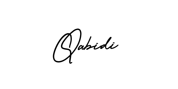 You should practise on your own different ways (AmerikaSignatureDemo-Regular) to write your name (Qabidi) in signature. don't let someone else do it for you. Qabidi signature style 3 images and pictures png