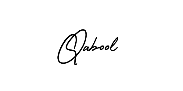 Similarly AmerikaSignatureDemo-Regular is the best handwritten signature design. Signature creator online .You can use it as an online autograph creator for name Qabool. Qabool signature style 3 images and pictures png