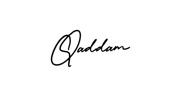 Qaddam stylish signature style. Best Handwritten Sign (AmerikaSignatureDemo-Regular) for my name. Handwritten Signature Collection Ideas for my name Qaddam. Qaddam signature style 3 images and pictures png