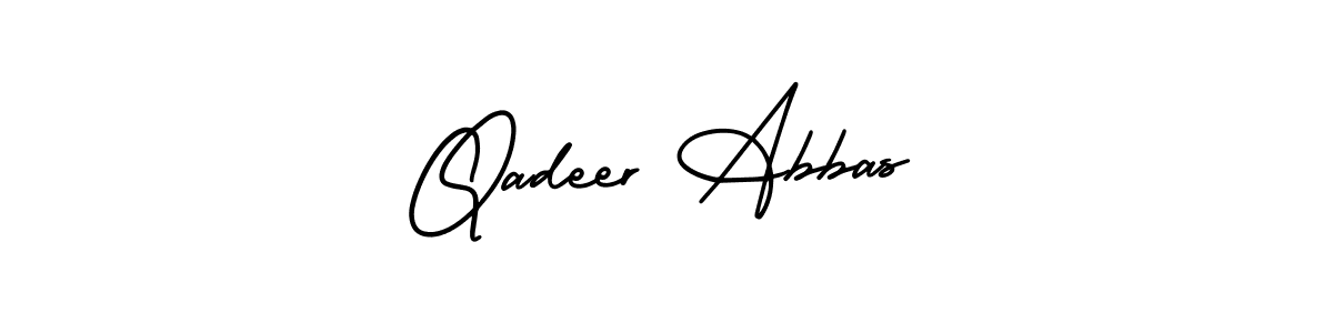 The best way (AmerikaSignatureDemo-Regular) to make a short signature is to pick only two or three words in your name. The name Qadeer Abbas include a total of six letters. For converting this name. Qadeer Abbas signature style 3 images and pictures png