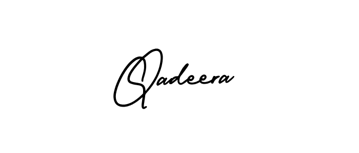 Make a beautiful signature design for name Qadeera. With this signature (AmerikaSignatureDemo-Regular) style, you can create a handwritten signature for free. Qadeera signature style 3 images and pictures png