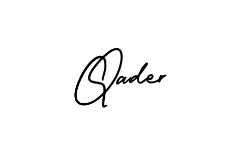 Use a signature maker to create a handwritten signature online. With this signature software, you can design (AmerikaSignatureDemo-Regular) your own signature for name Qader. Qader signature style 3 images and pictures png