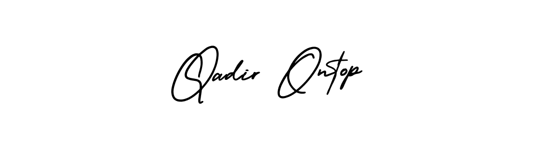 Design your own signature with our free online signature maker. With this signature software, you can create a handwritten (AmerikaSignatureDemo-Regular) signature for name Qadir Ontop. Qadir Ontop signature style 3 images and pictures png