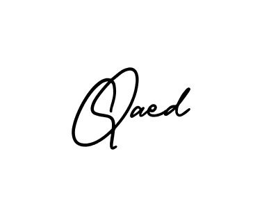 You should practise on your own different ways (AmerikaSignatureDemo-Regular) to write your name (Qaed) in signature. don't let someone else do it for you. Qaed signature style 3 images and pictures png