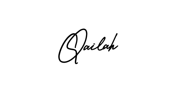 You should practise on your own different ways (AmerikaSignatureDemo-Regular) to write your name (Qailah) in signature. don't let someone else do it for you. Qailah signature style 3 images and pictures png