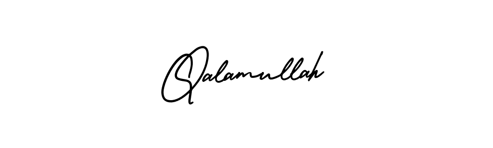 The best way (AmerikaSignatureDemo-Regular) to make a short signature is to pick only two or three words in your name. The name Qalamullah include a total of six letters. For converting this name. Qalamullah signature style 3 images and pictures png
