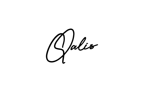 How to Draw Qalis signature style? AmerikaSignatureDemo-Regular is a latest design signature styles for name Qalis. Qalis signature style 3 images and pictures png