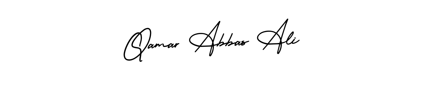 This is the best signature style for the Qamar Abbas Ali name. Also you like these signature font (AmerikaSignatureDemo-Regular). Mix name signature. Qamar Abbas Ali signature style 3 images and pictures png