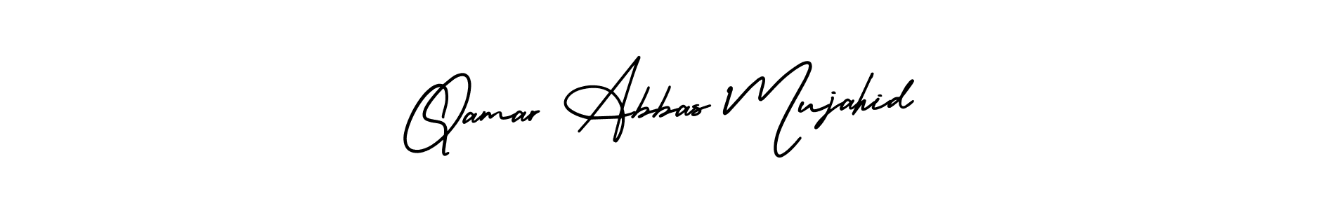 How to make Qamar Abbas Mujahid name signature. Use AmerikaSignatureDemo-Regular style for creating short signs online. This is the latest handwritten sign. Qamar Abbas Mujahid signature style 3 images and pictures png