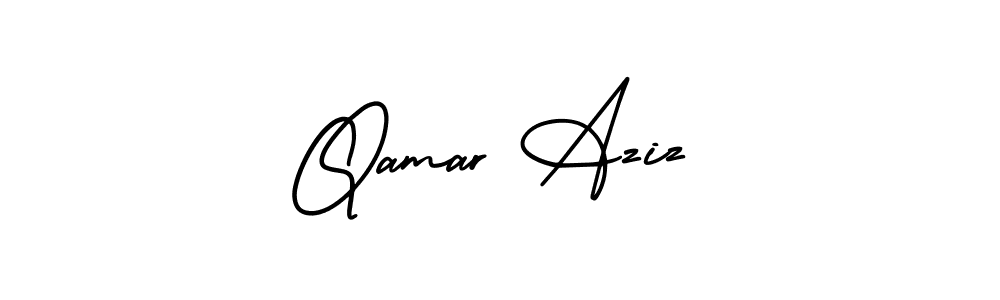 How to make Qamar Aziz signature? AmerikaSignatureDemo-Regular is a professional autograph style. Create handwritten signature for Qamar Aziz name. Qamar Aziz signature style 3 images and pictures png