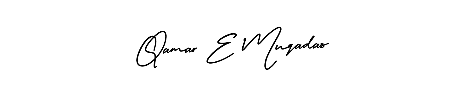 How to make Qamar E Muqadas name signature. Use AmerikaSignatureDemo-Regular style for creating short signs online. This is the latest handwritten sign. Qamar E Muqadas signature style 3 images and pictures png
