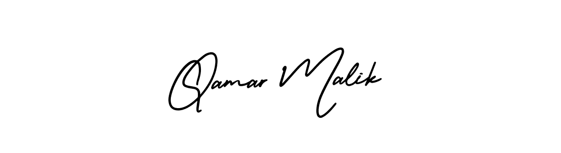 You should practise on your own different ways (AmerikaSignatureDemo-Regular) to write your name (Qamar Malik) in signature. don't let someone else do it for you. Qamar Malik signature style 3 images and pictures png