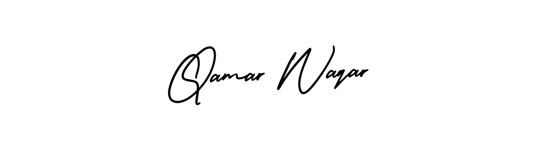 AmerikaSignatureDemo-Regular is a professional signature style that is perfect for those who want to add a touch of class to their signature. It is also a great choice for those who want to make their signature more unique. Get Qamar Waqar name to fancy signature for free. Qamar Waqar signature style 3 images and pictures png