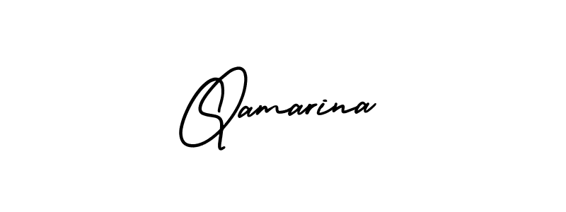 AmerikaSignatureDemo-Regular is a professional signature style that is perfect for those who want to add a touch of class to their signature. It is also a great choice for those who want to make their signature more unique. Get Qamarina name to fancy signature for free. Qamarina signature style 3 images and pictures png