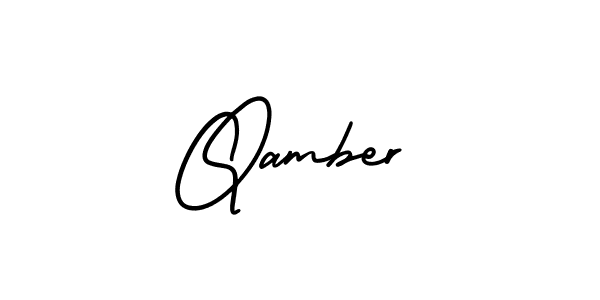 This is the best signature style for the Qamber name. Also you like these signature font (AmerikaSignatureDemo-Regular). Mix name signature. Qamber signature style 3 images and pictures png