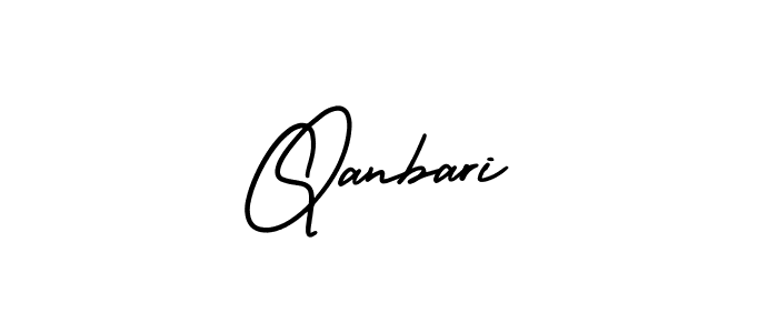 Use a signature maker to create a handwritten signature online. With this signature software, you can design (AmerikaSignatureDemo-Regular) your own signature for name Qanbari. Qanbari signature style 3 images and pictures png