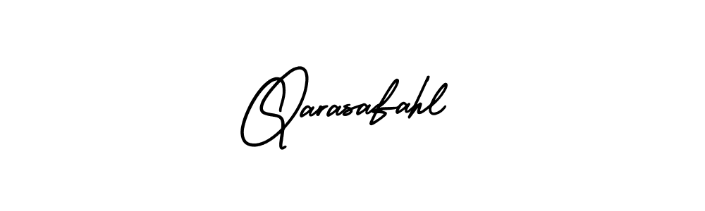 You should practise on your own different ways (AmerikaSignatureDemo-Regular) to write your name (Qarasafahl) in signature. don't let someone else do it for you. Qarasafahl signature style 3 images and pictures png