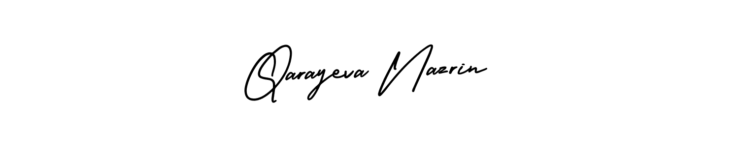 This is the best signature style for the Qarayeva Nazrin name. Also you like these signature font (AmerikaSignatureDemo-Regular). Mix name signature. Qarayeva Nazrin signature style 3 images and pictures png