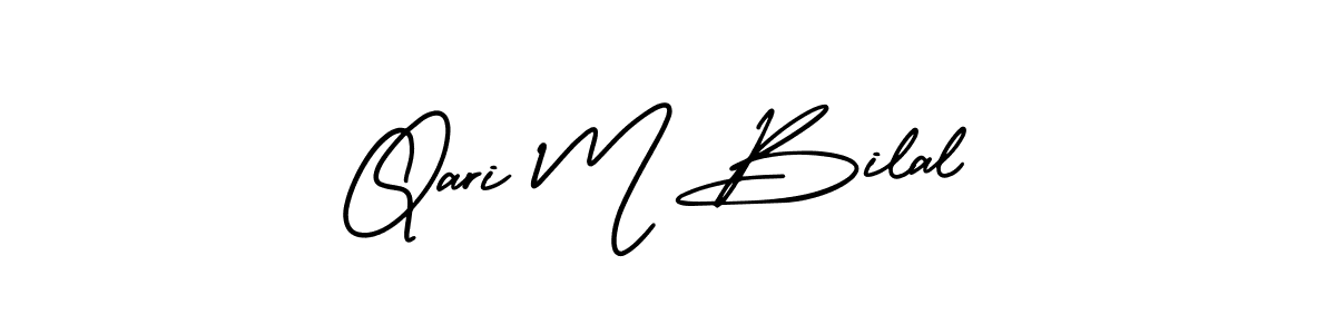 if you are searching for the best signature style for your name Qari M Bilal. so please give up your signature search. here we have designed multiple signature styles  using AmerikaSignatureDemo-Regular. Qari M Bilal signature style 3 images and pictures png