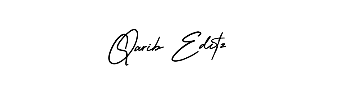 The best way (AmerikaSignatureDemo-Regular) to make a short signature is to pick only two or three words in your name. The name Qarib Editz include a total of six letters. For converting this name. Qarib Editz signature style 3 images and pictures png