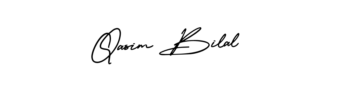 AmerikaSignatureDemo-Regular is a professional signature style that is perfect for those who want to add a touch of class to their signature. It is also a great choice for those who want to make their signature more unique. Get Qasim Bilal name to fancy signature for free. Qasim Bilal signature style 3 images and pictures png