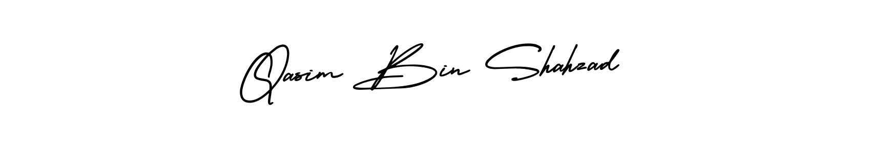 How to make Qasim Bin Shahzad name signature. Use AmerikaSignatureDemo-Regular style for creating short signs online. This is the latest handwritten sign. Qasim Bin Shahzad signature style 3 images and pictures png