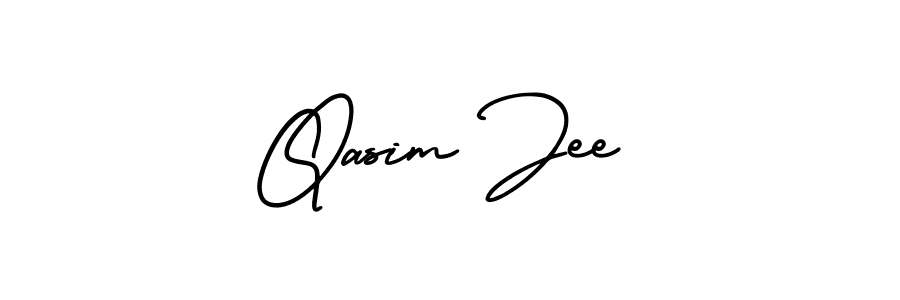 How to make Qasim Jee name signature. Use AmerikaSignatureDemo-Regular style for creating short signs online. This is the latest handwritten sign. Qasim Jee signature style 3 images and pictures png