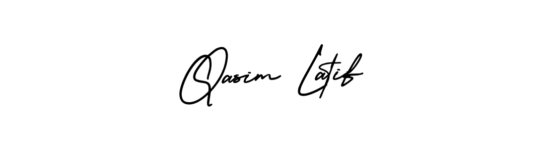 Make a beautiful signature design for name Qasim Latif. With this signature (AmerikaSignatureDemo-Regular) style, you can create a handwritten signature for free. Qasim Latif signature style 3 images and pictures png