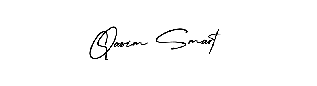 Create a beautiful signature design for name Qasim Smart. With this signature (AmerikaSignatureDemo-Regular) fonts, you can make a handwritten signature for free. Qasim Smart signature style 3 images and pictures png