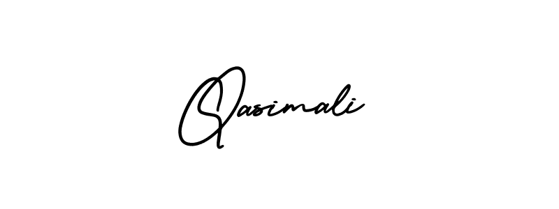 How to make Qasimali name signature. Use AmerikaSignatureDemo-Regular style for creating short signs online. This is the latest handwritten sign. Qasimali signature style 3 images and pictures png