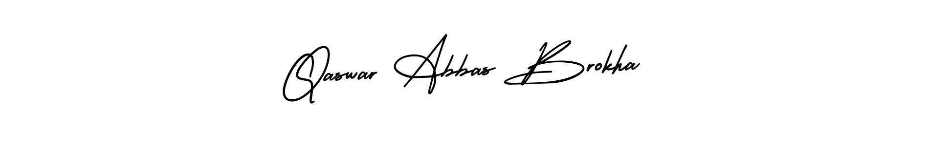 It looks lik you need a new signature style for name Qaswar Abbas Brokha. Design unique handwritten (AmerikaSignatureDemo-Regular) signature with our free signature maker in just a few clicks. Qaswar Abbas Brokha signature style 3 images and pictures png