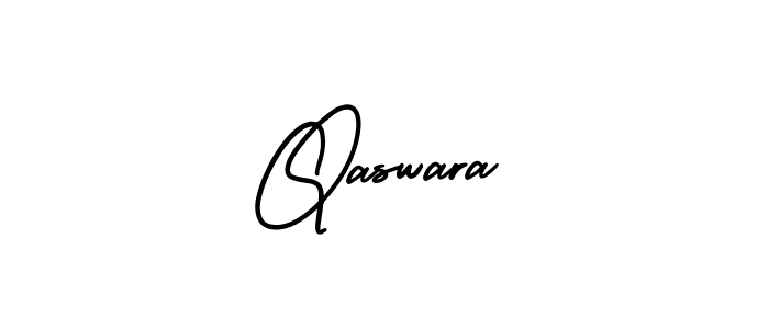 The best way (AmerikaSignatureDemo-Regular) to make a short signature is to pick only two or three words in your name. The name Qaswara include a total of six letters. For converting this name. Qaswara signature style 3 images and pictures png