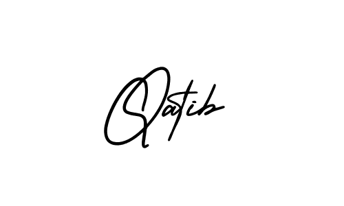 Make a beautiful signature design for name Qatib. With this signature (AmerikaSignatureDemo-Regular) style, you can create a handwritten signature for free. Qatib signature style 3 images and pictures png