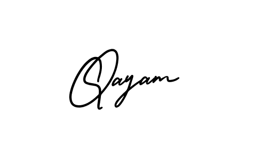 You should practise on your own different ways (AmerikaSignatureDemo-Regular) to write your name (Qayam) in signature. don't let someone else do it for you. Qayam signature style 3 images and pictures png