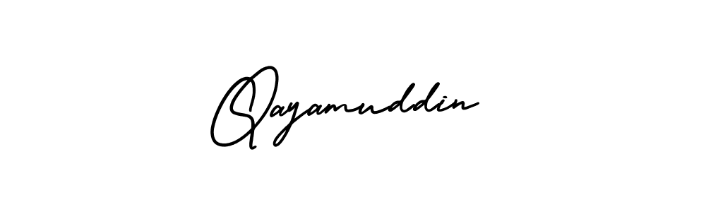 Qayamuddin stylish signature style. Best Handwritten Sign (AmerikaSignatureDemo-Regular) for my name. Handwritten Signature Collection Ideas for my name Qayamuddin. Qayamuddin signature style 3 images and pictures png