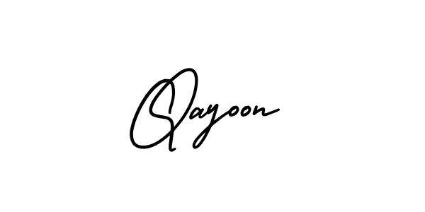 Create a beautiful signature design for name Qayoon. With this signature (AmerikaSignatureDemo-Regular) fonts, you can make a handwritten signature for free. Qayoon signature style 3 images and pictures png