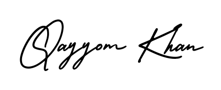 Create an unforgettable impression when signing with Qayyom Khan name styled in AmerikaSignatureDemo-Regular typography. 100% free online generator. Qayyom Khan signature style 3 images and pictures png