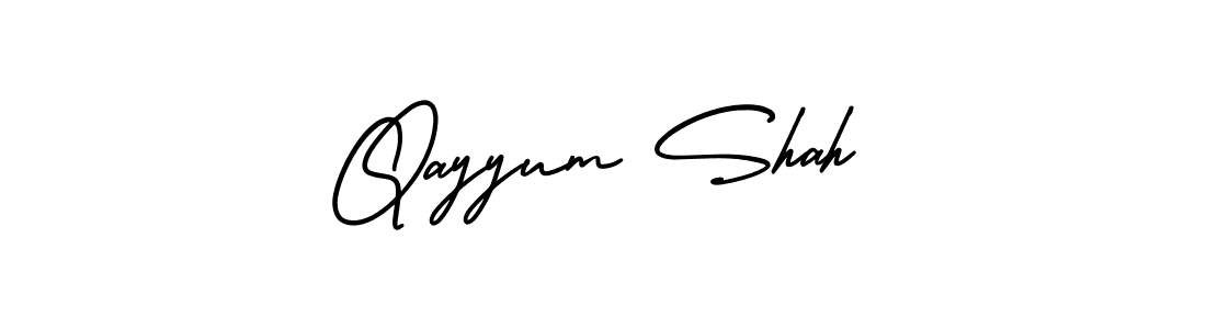 How to make Qayyum Shah name signature. Use AmerikaSignatureDemo-Regular style for creating short signs online. This is the latest handwritten sign. Qayyum Shah signature style 3 images and pictures png