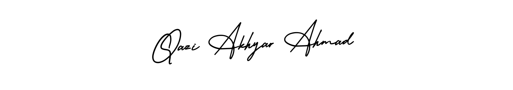 It looks lik you need a new signature style for name Qazi Akhyar Ahmad. Design unique handwritten (AmerikaSignatureDemo-Regular) signature with our free signature maker in just a few clicks. Qazi Akhyar Ahmad signature style 3 images and pictures png