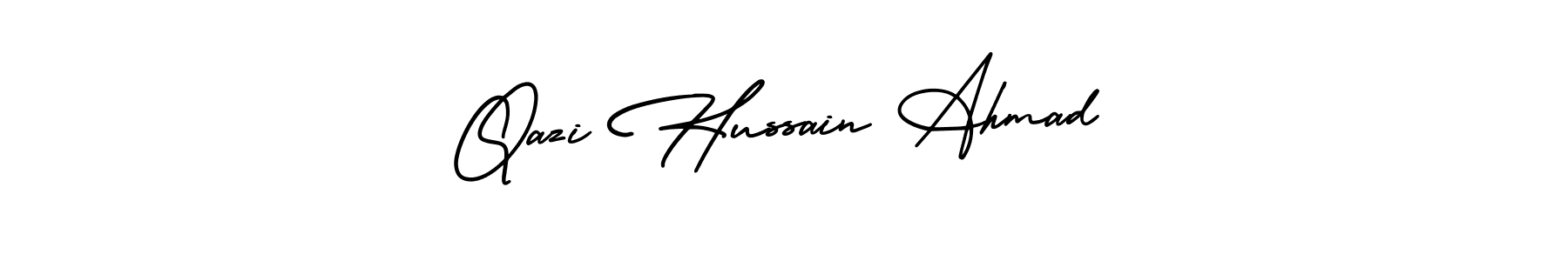 AmerikaSignatureDemo-Regular is a professional signature style that is perfect for those who want to add a touch of class to their signature. It is also a great choice for those who want to make their signature more unique. Get Qazi Hussain Ahmad name to fancy signature for free. Qazi Hussain Ahmad signature style 3 images and pictures png