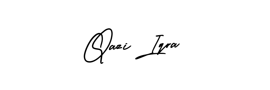 Design your own signature with our free online signature maker. With this signature software, you can create a handwritten (AmerikaSignatureDemo-Regular) signature for name Qazi Iqra. Qazi Iqra signature style 3 images and pictures png